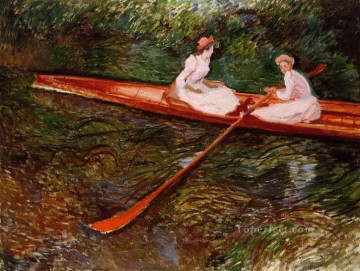  ROSA Pintura - El esquife rosa Claude Monet